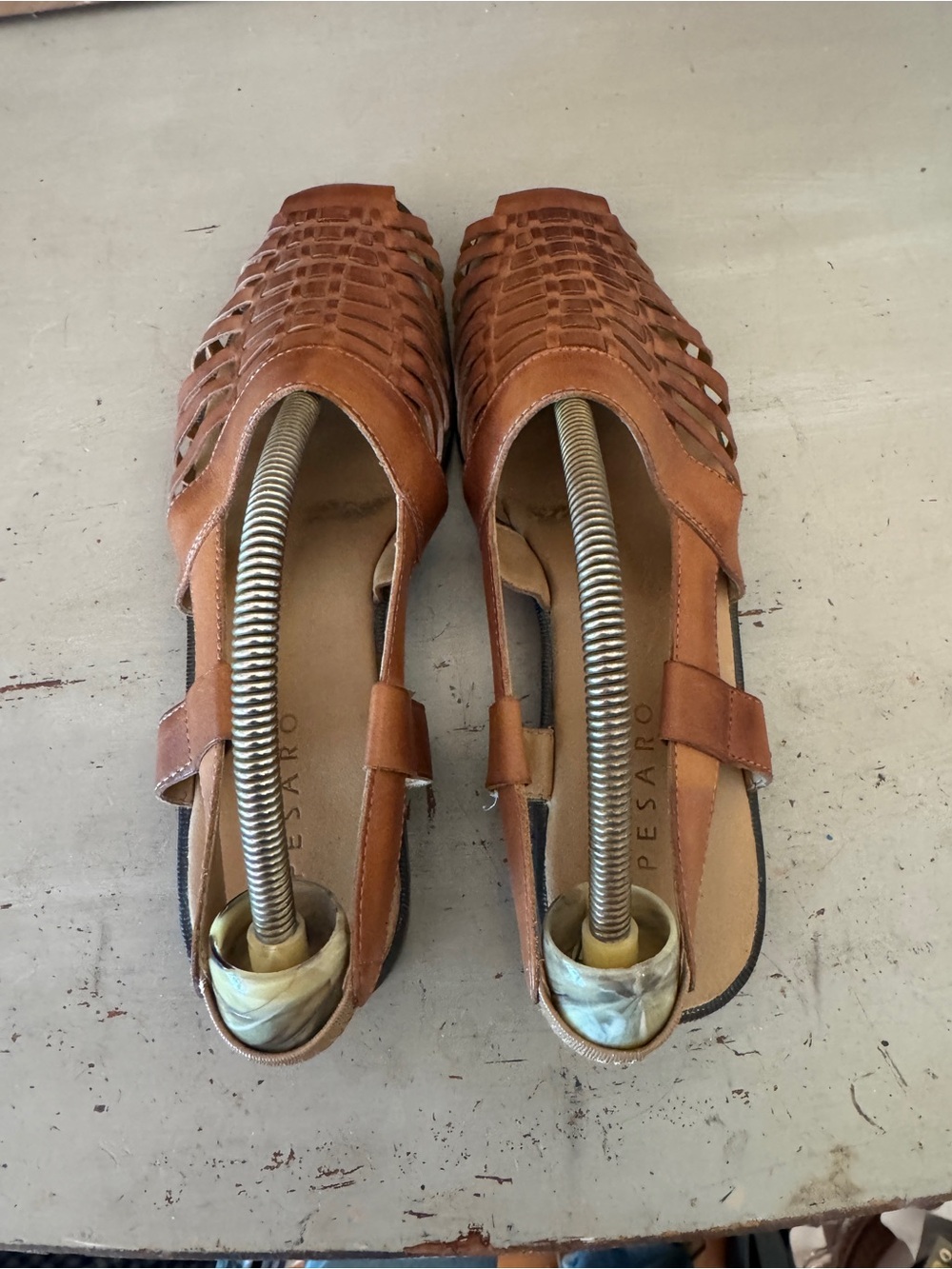 Vintage Leather Woven Loafers Flats Sandals Elastic Slingback Womens 9 - Picture 4 of 8